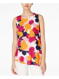 MAISON JULES Womens Purple Ruffled Floral Sleeveless Jewel Neck Peplum Top XS レディース