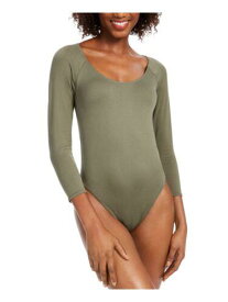BAR III Womens Green 3/4 Sleeve Scoop Neck Body Suit Top Size: M レディース