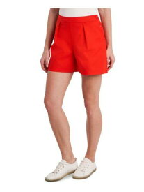RILEY&RAE Womens Red Stretch Zippered Button At Side Straight leg Shorts 10 レディース
