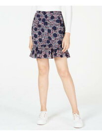 MAISON JULES Womens Navy Floral Above The Knee Ruffled Skirt Size: S レディース