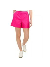 RILEY&RAE Womens Pink Zippered Pocketed Pleated Button At High Waist Shorts 0 レディース