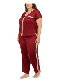 INC Intimates Maroon Solid Sleepwear Pants Plus Size: 3X レディース