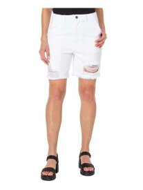 EARNEST SEWN NEW YORK Womens White Zippered Pocketed Hems High Waist Shorts 28 レディース