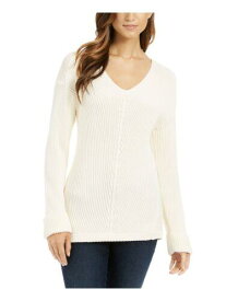 CHARTER CLUB Womens Textured Ribbed Ribbed Long Sleeve V Neck Blouse レディース