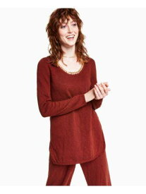 INC Womens Textured Chain Trim Long Sleeve Scoop Neck Wear To Work Tunic Sweater レディース