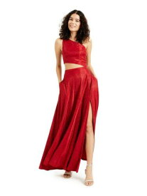 CITY STUDIO Womens Sleeveless Asymmetrical Neckline Maxi Prom Dress レディース