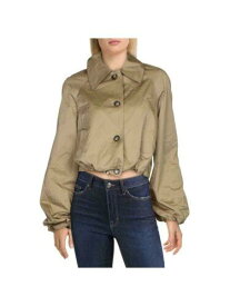 INC Womens Pocketed Button Long Sleeve Collared Button Up Bomber Top レディース