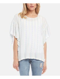 カレンケーン KAREN KANE Womens Ivory Printed Kimono Sleeve Jewel Neck Top XS レディース