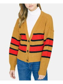 サンクチュアリ SANCTUARY Womens Brown Textured Color Block Long Sleeve Button Up Sweater L レディース
