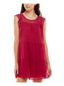 CRYSTAL DOLLS Womens Pink Pullover Styling Lined Cap Sleeve Mini Dress Juniors L レディース