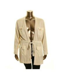 カルバンクライン CALVIN KLEIN Womens Beige Waist Long Sleeve Open Cardigan Sweater XL レディース