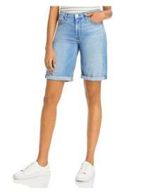 セブンフォーオルマンカインド 7 FOR ALL MANKIND Womens Blue Stretch Zippered Rolled-cuff Bermuda Shorts 12 レディース