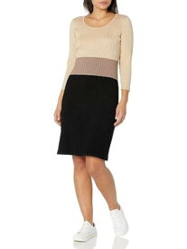 カルバンクライン CALVIN KLEIN Womens Beige Long Sleeve Knee Length Sweater Dress M レディース