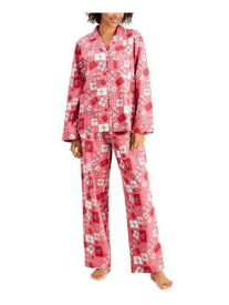 CHARTER CLUB Womens Pink Pocketed Button Up Top Straight leg Pants Pajamas XS レディース