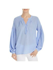 ジョイー JOIE Womens Light Blue Striped Long Sleeve V Neck Top S レディース