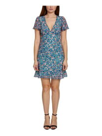 SAGE COLLECTIVE Womens Short Sleeve V Neck Above The Knee A-Line Dress レディース