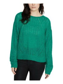サンクチュアリ SANCTUARY Womens Green Open Knit Long Sleeve Crew Neck Sweater XS レディース