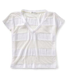Aeropostale Womens Sheer Stripe Wide Basic T-Shirt レディース