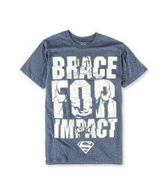 ディーシー DC Comics Mens Brace For Impact Graphic T-Shirt Blue Small メンズ
