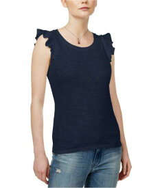 maison Jules Womens Flutter Sleeve Basic T-Shirt Blue X-Large レディース