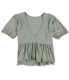 Tags Weekly Womens Solid Basic T-Shirt Green Medium レディース