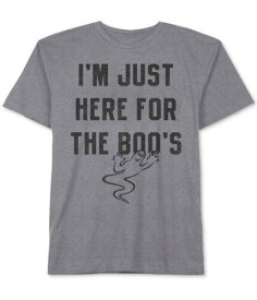 デルタ Delta Apparel Mens Here For The Boo's Graphic T-Shirt Grey Small メンズ