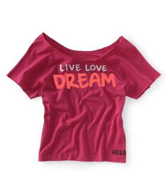 Aeropostale Womens Raglan Yoga Pajama Sleep T-shirt Pink Medium レディース