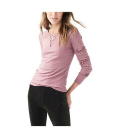 Aeropostale Womens Lace Up Basic T-Shirt Purple X-Small レディース