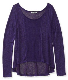 Aeropostale Womens Sheer Knit Sweater Purple Medium レディース