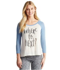 Aeropostale Womens Where To Next? Pajama Sleep T-shirt Blue Medium レディース