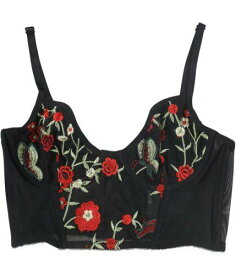 Tags Weekly Womens Red Floral Balconette Bra Black Small レディース