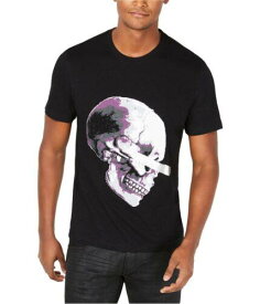 I-N-C Mens Purple & White Skull Graphic T-Shirt Black Small メンズ