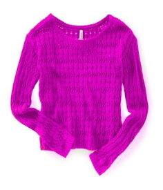 Aeropostale Womens Sheer Cropped Knit Sweater レディース