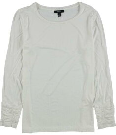 Alfani Womens Ruched Sleeve Pullover Blouse White X-Large レディース