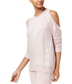Material Girl Womens Fri Sat Sun Repeat Sweatshirt Pink Small レディース