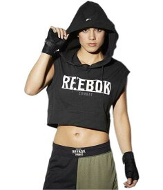 リーボック Reebok Womens Train Like A Fighter Hoodie Sweatshirt Black Small レディース