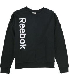 リーボック Reebok Womens Logo Sweatshirt Black Small レディース