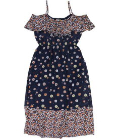 maison Jules Womens Floral Flounce Dress Blue Large レディース