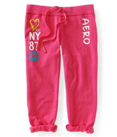 Aeropostale Womens Slim Cinchri Glitter Dorm Pajama Lounge Pants Pink Small レディース