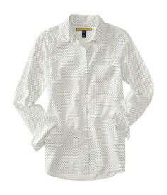 Aeropostale Womens Polka Dot Button Up Shirt Off-White Large レディース