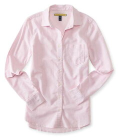 Aeropostale Womens Oxford Button Up Shirt Pink Small レディース