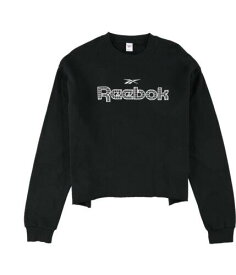 リーボック Reebok Womens Embroidered Logo Sweatshirt Black Small レディース