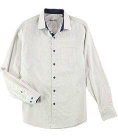Tasso Elba Mens Stripe Button Up Shirt Beige X-Large メンズ