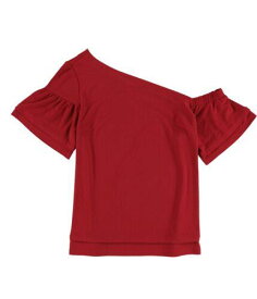 bar III Womens Tiered One Shoulder Blouse Red Large レディース