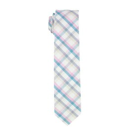 bar III Mens Double Check Skinny Self-tied Necktie White One Size メンズ