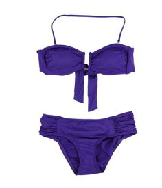 bar III Womens Bandeau U-Bar 2 Piece Bikini Purple X-Small レディース