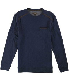 Tasso Elba Mens Faux-Suede Trim Basic T-Shirt Blue Small メンズ