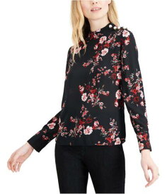 maison Jules Womens Floral Pullover Blouse Black Large レディース