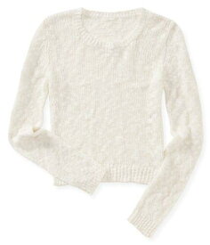Aeropostale Womens Sheer Cropped Pullover Sweater Off-White X-Small レディース