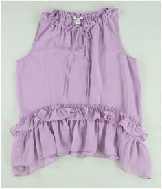 bar III Womens Ruffled Knit Blouse Purple Medium レディース